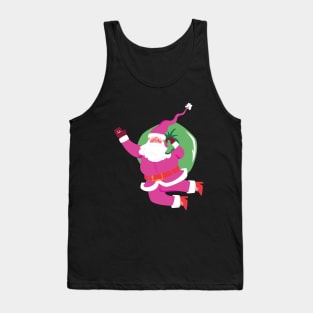 Vintage Pink Santa Claus Pink Christmas Design Tank Top